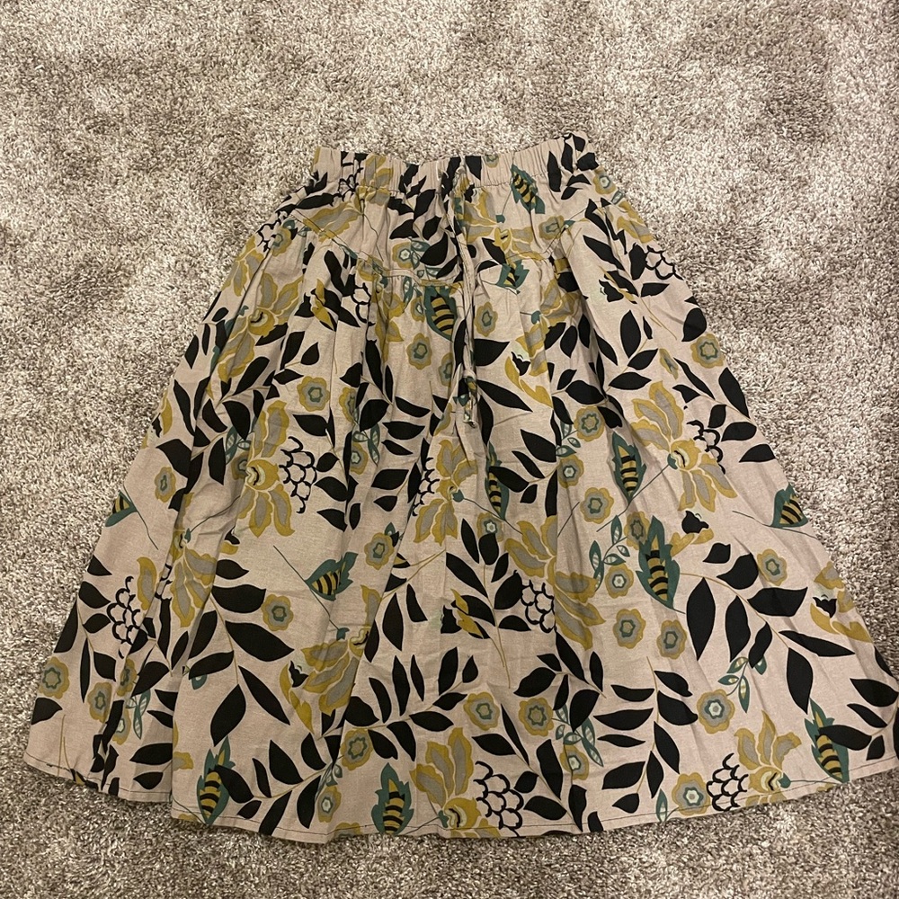 cotton midi floral skirt